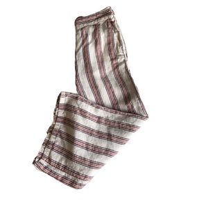 Tahari Linen Wide Leg Cropped Pants